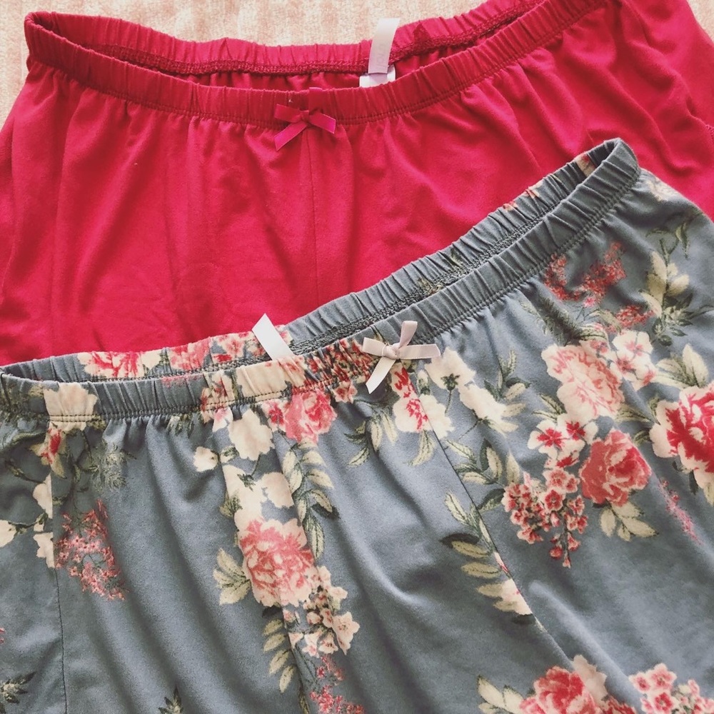 ❤️SOLD❤️ Floral and Pink Pajama Shorts